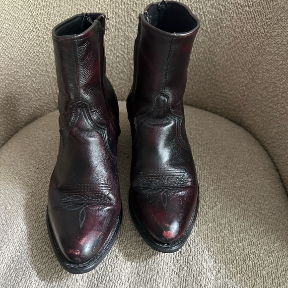 Men's Abilene Western Wingtip Zipper Boots leather dress boots - Picture 1 of 7